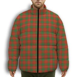 ScotsTee Shop Scottish MacFie Ancient Premium Tartan Collar Down Jacket Winter White Duck Down Plaid