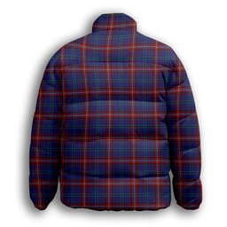 ScotsTee Shop Scottish Glenn Premium Tartan Collar Down Jacket Winter White Duck Down Plaid