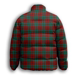 ScotsTee Shop Scottish McCook or Cook Premium Tartan Collar Down Jacket Winter White Duck Down Plaid
