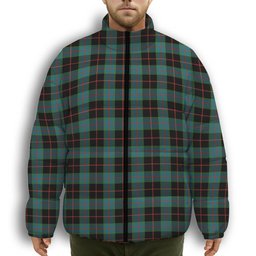 ScotsTee Shop Scottish Nairn Ancient Premium Tartan Collar Down Jacket Winter White Duck Down Plaid