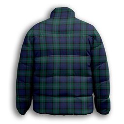 ScotsTee Shop Scottish Thompson Modern Premium Tartan Collar Down Jacket Winter White Duck Down Plaid