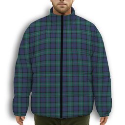 ScotsTee Shop Scottish Thompson Modern Premium Tartan Collar Down Jacket Winter White Duck Down Plaid