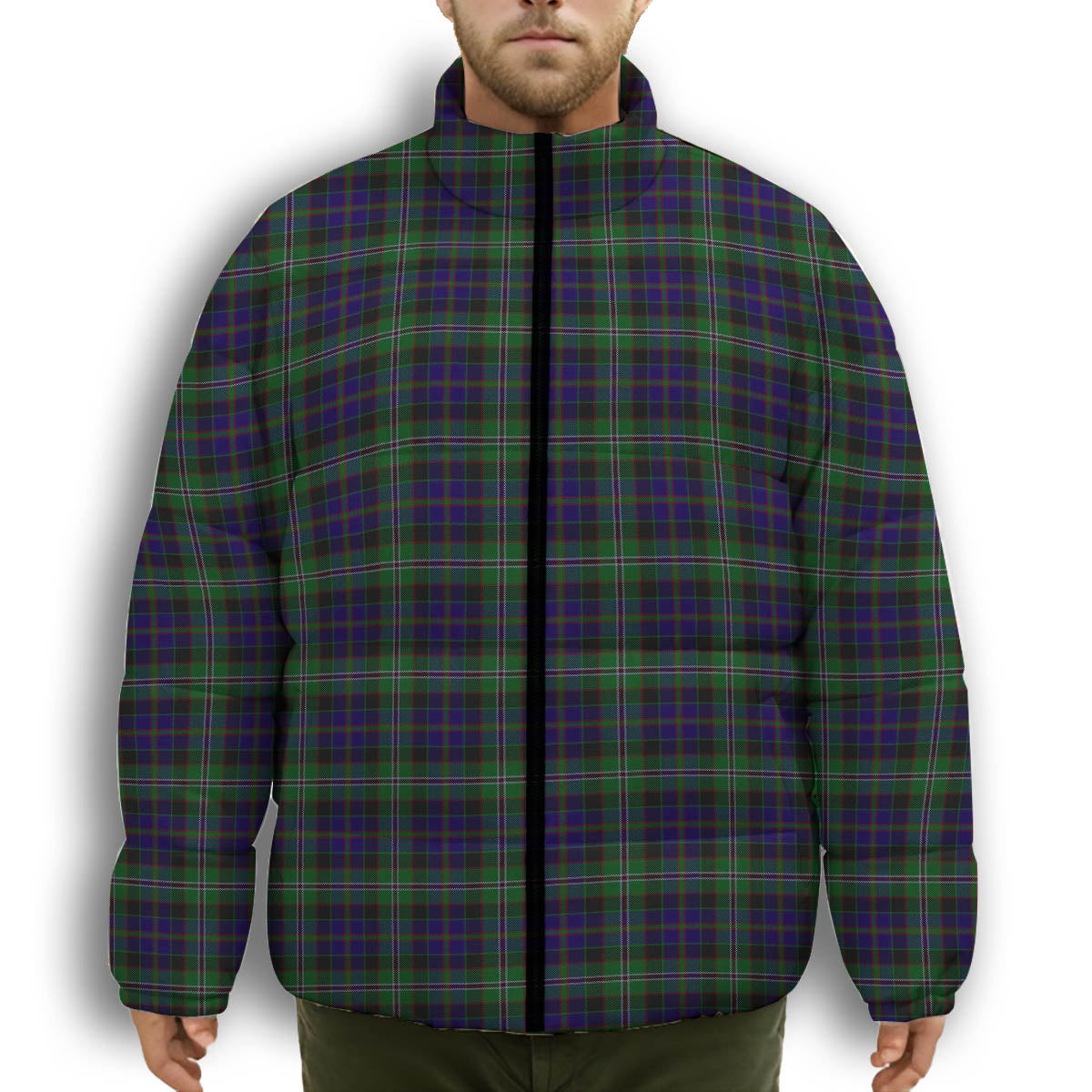 ScotsTee Shop Scottish MacCraig Premium Tartan Collar Down Jacket Winter White Duck Down Plaid