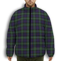 ScotsTee Shop Scottish MacCraig Premium Tartan Collar Down Jacket Winter White Duck Down Plaid
