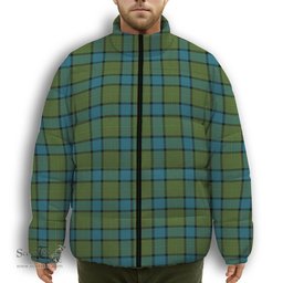 ScotsTee Shop Scottish Moore Ancient Premium Tartan Collar Down Jacket Winter White Duck Down Plaid