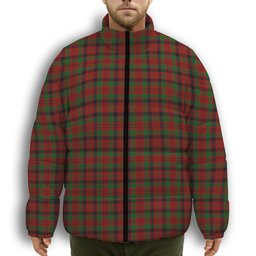 ScotsTee Shop Scottish MacNicol Premium Tartan Collar Down Jacket Winter White Duck Down Plaid