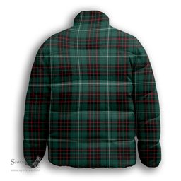 ScotsTee Shop Scottish McAulay of Lewis Modern Premium Tartan Collar Down Jacket Winter White Duck Down Plaid