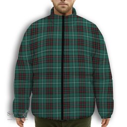 ScotsTee Shop Scottish McAulay of Lewis Modern Premium Tartan Collar Down Jacket Winter White Duck Down Plaid