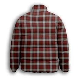 ScotsTee Shop Scottish McPhee Dress Premium Tartan Collar Down Jacket Winter White Duck Down Plaid
