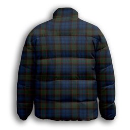ScotsTee Shop Scottish Riddoch Premium Tartan Collar Down Jacket Winter White Duck Down Plaid