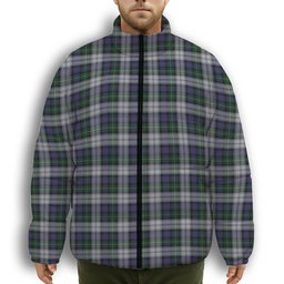 ScotsTee Shop Scottish MacKenzie Dress 4 Premium Tartan Collar Down Jacket Winter White Duck Down Plaid