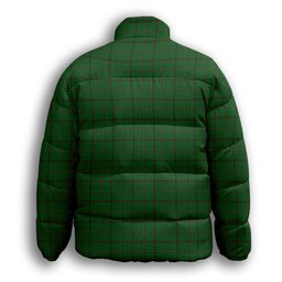 ScotsTee Shop Scottish Mar Tribe Premium Tartan Collar Down Jacket Winter White Duck Down Plaid