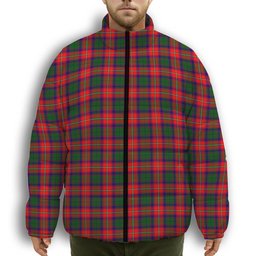 ScotsTee Shop Scottish Roxburgh District Premium Tartan Collar Down Jacket Winter White Duck Down Plaid