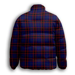 ScotsTee Shop Scottish Wedderburn Premium Tartan Collar Down Jacket Winter White Duck Down Plaid