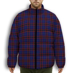 ScotsTee Shop Scottish Wedderburn Premium Tartan Collar Down Jacket Winter White Duck Down Plaid