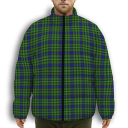 ScotsTee Shop Scottish Rollo SC Premium Tartan Collar Down Jacket Winter White Duck Down Plaid