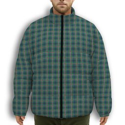 ScotsTee Shop Scottish Reid (Mill City) Ancient Premium Tartan Collar Down Jacket Winter White Duck Down Plaid