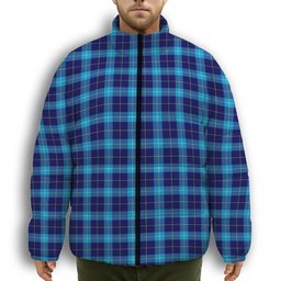 ScotsTee Shop Scottish McKerrell Premium Tartan Collar Down Jacket Winter White Duck Down Plaid
