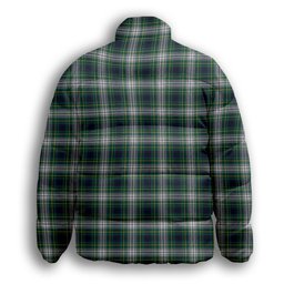 ScotsTee Shop Scottish Johnston Dress Modern Premium Tartan Collar Down Jacket Winter White Duck Down Plaid