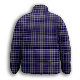 ScotsTee Shop Scottish Ochterlony Premium Tartan Collar Down Jacket Winter White Duck Down Plaid
