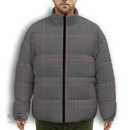 ScotsTee Shop Scottish Kerr Shepherd's Premium Tartan Collar Down Jacket Winter White Duck Down Plaid