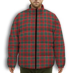 ScotsTee Shop Scottish Hunter USA Modern Premium Tartan Collar Down Jacket Winter White Duck Down Plaid
