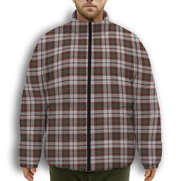 ScotsTee Shop Scottish Scott Dress Premium Tartan Collar Down Jacket Winter White Duck Down Plaid