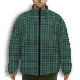 ScotsTee Shop Scottish Robertson Hunting Ancient Clan Premium Tartan Collar Down Jacket Winter White Duck Down Plaid