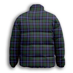 ScotsTee Shop Scottish MacRae Hunting Modern Premium Tartan Collar Down Jacket Winter White Duck Down Plaid