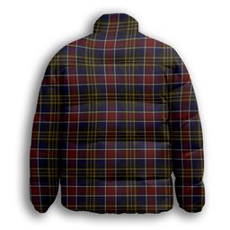 ScotsTee Shop Scottish Ruxton Premium Tartan Collar Down Jacket Winter White Duck Down Plaid