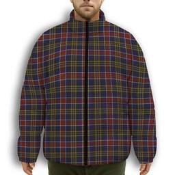 ScotsTee Shop Scottish Ruxton Premium Tartan Collar Down Jacket Winter White Duck Down Plaid