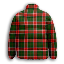 ScotsTee Shop Scottish Pollock Modern Premium Tartan Collar Down Jacket Winter White Duck Down Plaid
