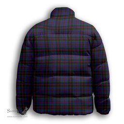ScotsTee Shop Scottish Sandberg Premium Tartan Collar Down Jacket Winter White Duck Down Plaid