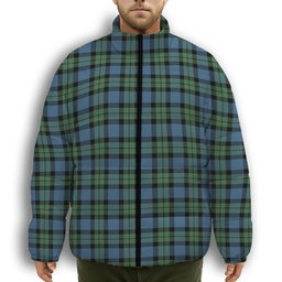 ScotsTee Shop Scottish McCoy Ancient Premium Tartan Collar Down Jacket Winter White Duck Down Plaid