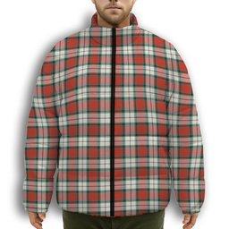 ScotsTee Shop Scottish Rose Dress Ancient Premium Tartan Collar Down Jacket Winter White Duck Down Plaid