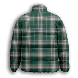 ScotsTee Shop Scottish Kelso Modern Clan Premium Tartan Collar Down Jacket Winter White Duck Down Plaid