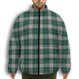 ScotsTee Shop Scottish Kelso Modern Clan Premium Tartan Collar Down Jacket Winter White Duck Down Plaid