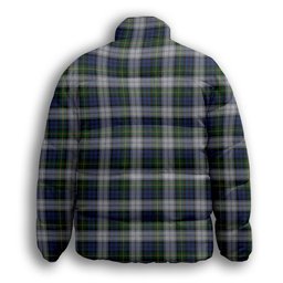 ScotsTee Shop Scottish Gordon Dress Original Premium Tartan Collar Down Jacket Winter White Duck Down Plaid