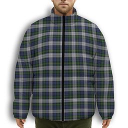 ScotsTee Shop Scottish Gordon Dress Original Premium Tartan Collar Down Jacket Winter White Duck Down Plaid