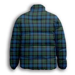 ScotsTee Shop Scottish MacKirdy Premium Tartan Collar Down Jacket Winter White Duck Down Plaid