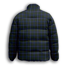 ScotsTee Shop Scottish Robertson Hunting 2 Premium Tartan Collar Down Jacket Winter White Duck Down Plaid
