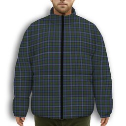 ScotsTee Shop Scottish Robertson Hunting 2 Premium Tartan Collar Down Jacket Winter White Duck Down Plaid