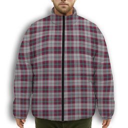 ScotsTee Shop Scottish MacLean of Duart Dress 4 Premium Tartan Collar Down Jacket Winter White Duck Down Plaid