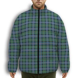ScotsTee Shop Scottish Malcolm Ancient Premium Tartan Collar Down Jacket Winter White Duck Down Plaid