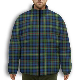 ScotsTee Shop Scottish Gow Hunting Modern Premium Tartan Collar Down Jacket Winter White Duck Down Plaid