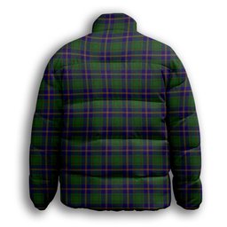 ScotsTee Shop Scottish Leatherneck Premium Tartan Collar Down Jacket Winter White Duck Down Plaid