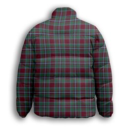 ScotsTee Shop Scottish Spence Premium Tartan Collar Down Jacket Winter White Duck Down Plaid