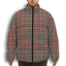 ScotsTee Shop Scottish Ritchie Ancient Clan Premium Tartan Collar Down Jacket Winter White Duck Down Plaid