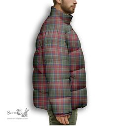 ScotsTee Shop Scottish McCulloch Ancient Premium Tartan Collar Down Jacket Winter White Duck Down Plaid