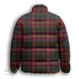 ScotsTee Shop Scottish McCulloch Ancient Premium Tartan Collar Down Jacket Winter White Duck Down Plaid